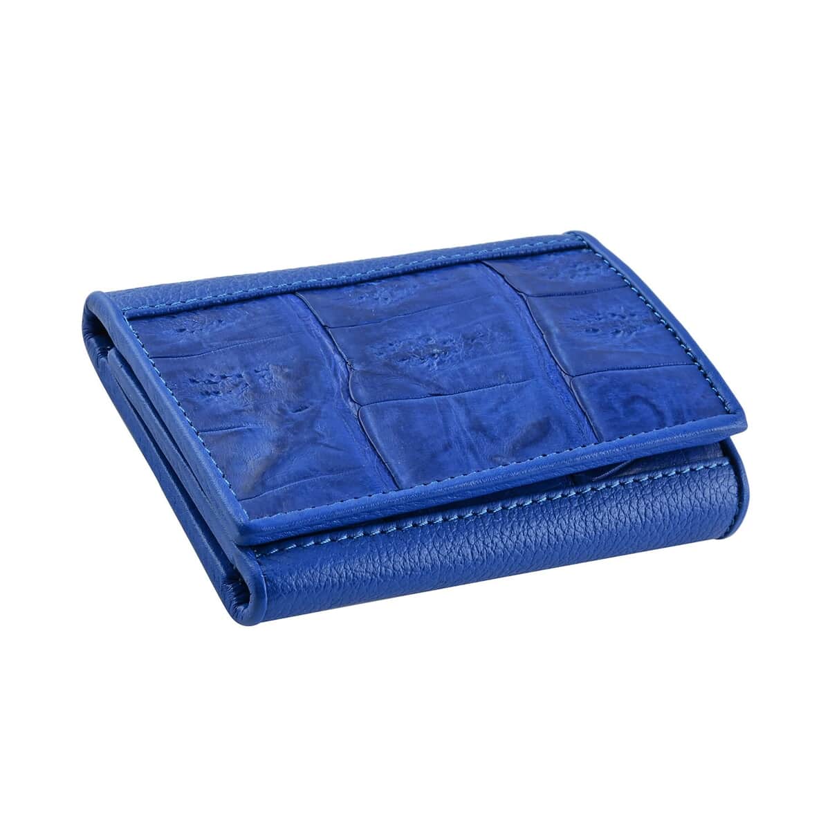 Closeout Brand River Royal Blue Genuine Crocodile Leather Clutch Bag image number 0