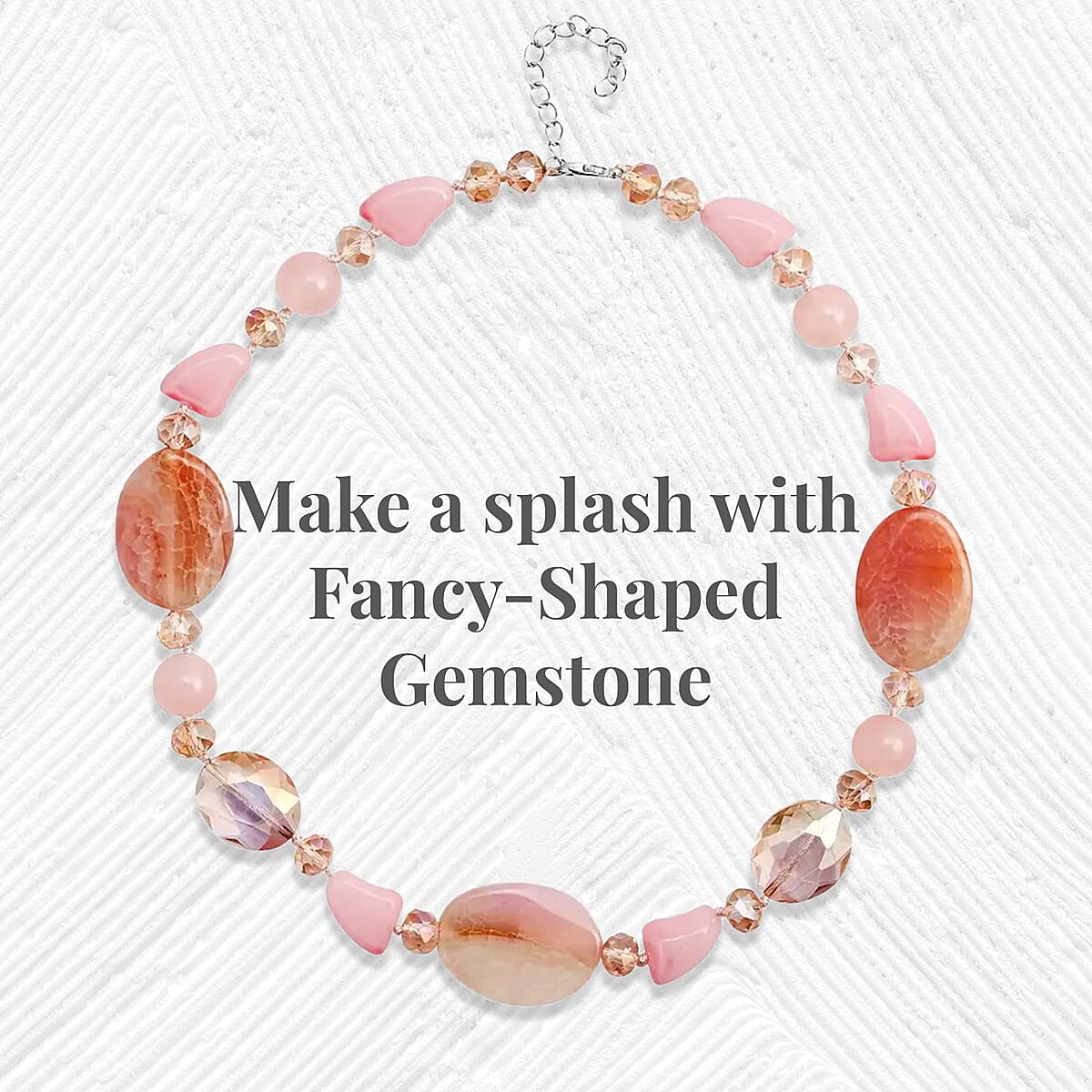 Pink Agate and Pink Color Glass 200.00 ctw Beaded Necklace in Silvertone 20-22 Inches image number 3