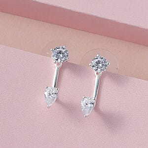 Simulated Diamond Earrings in Sterling Silver 2.90 ctw