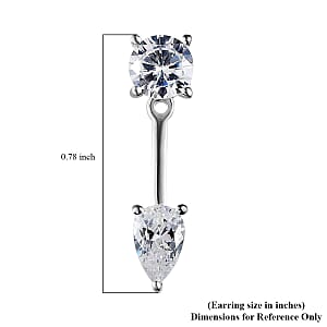 Simulated Diamond Earrings in Sterling Silver 2.90 ctw