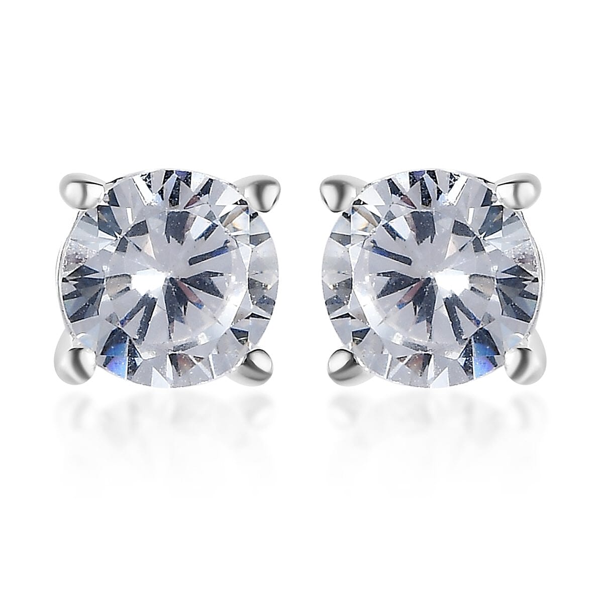 Simulated Diamond Earrings in Sterling Silver 2.90 ctw