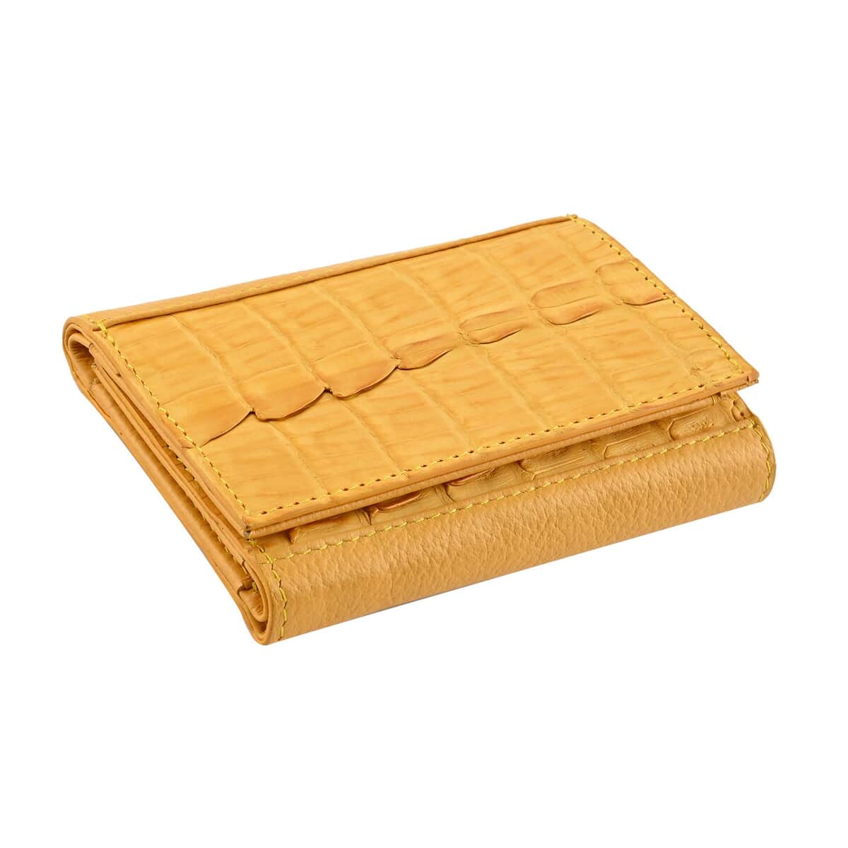 Closeout Brand River Yellow Genuine Crocodile Leather Clutch Bag image number 0