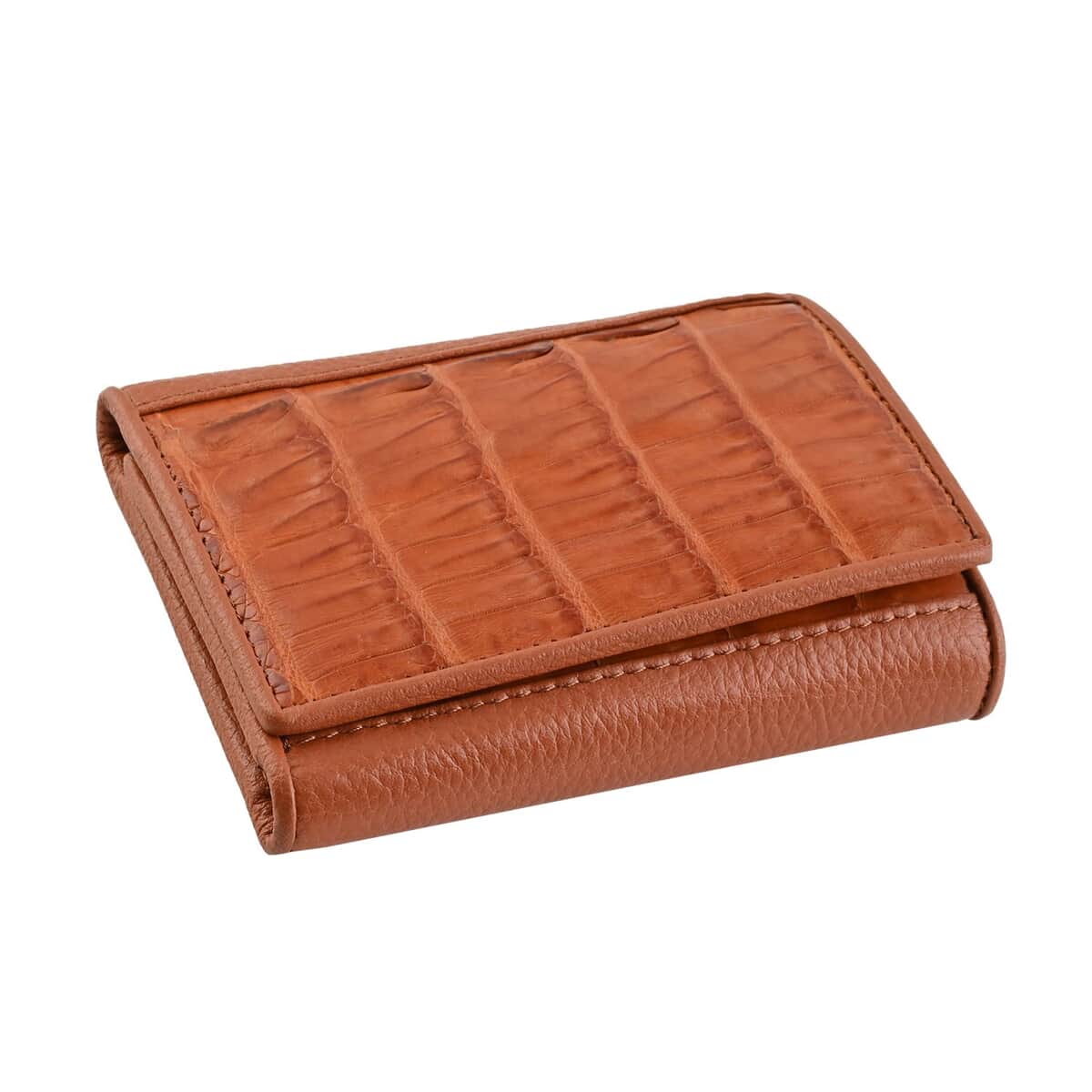 Closeout Brand River Light Brown Genuine Crocodile Leather Clutch Bag image number 0