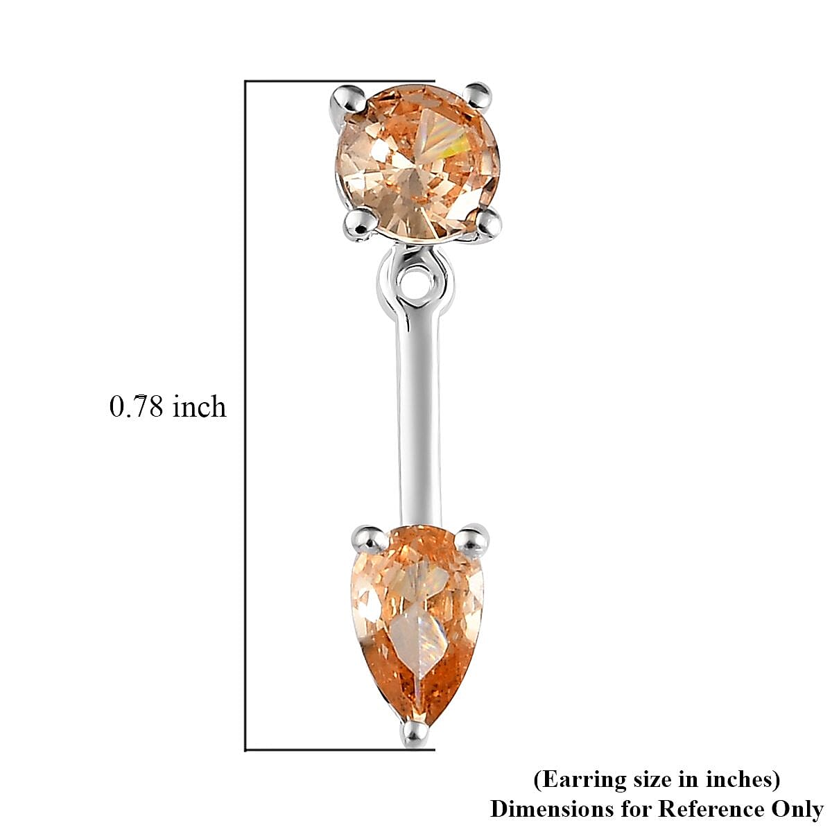 Simulated Champagne Diamond Earrings in Sterling Silver 2.75 ctw image number 4