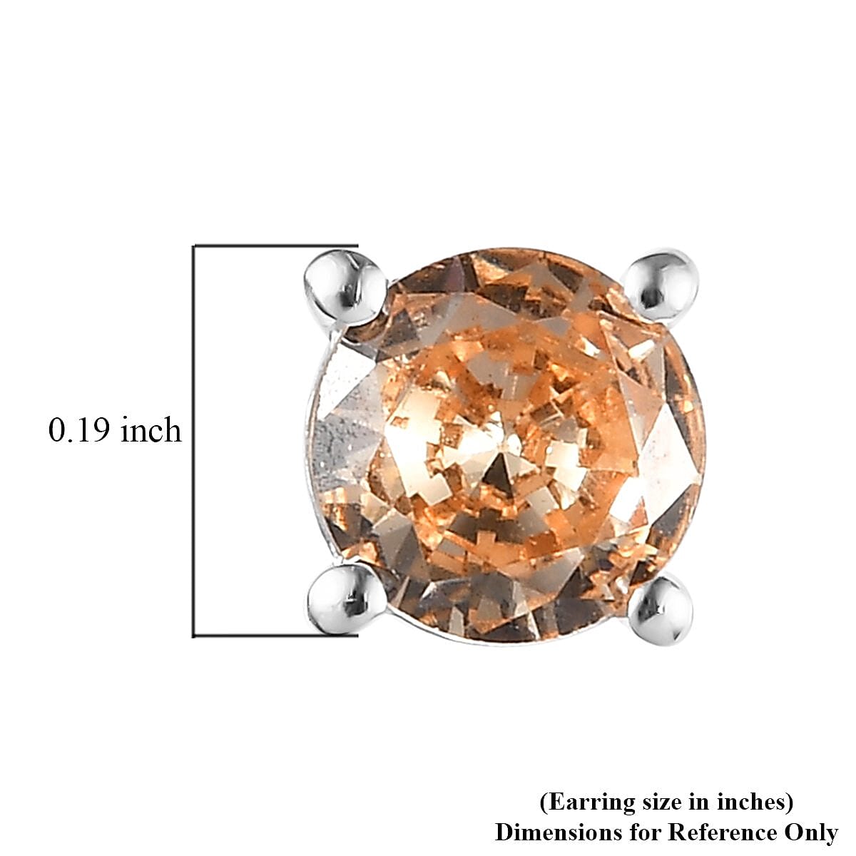 Simulated Champagne Diamond Earrings in Sterling Silver 2.75 ctw image number 6