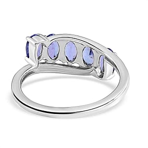 Tanzanite 0.97 ctw Ring in Platinum Over Sterling Silver (Size 5.5)