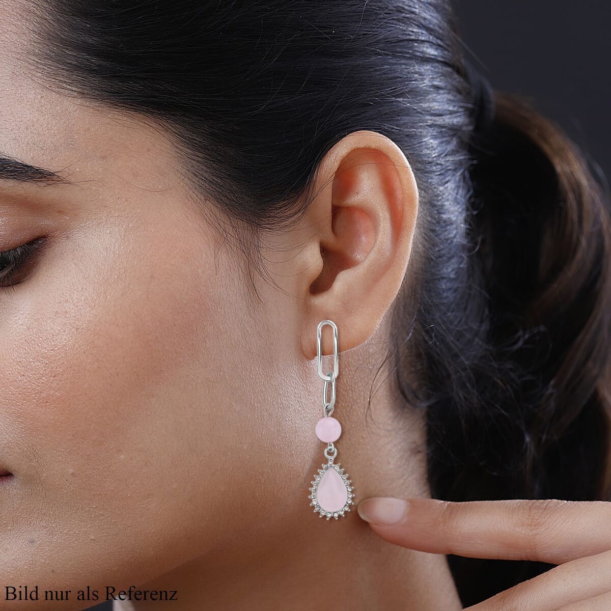Lapis Lazuli and Austrian Crystal Paper Clip Drop Earrings in Silvertone 18.00 ctw image number 1