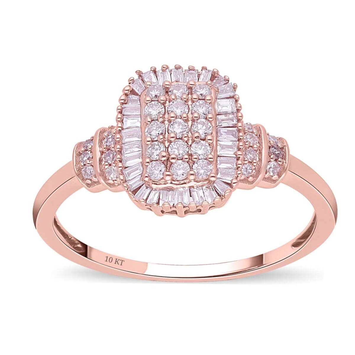 Doorbuster LUXORO 10K Rose Gold Natural Pink Diamond I3 Ring 2.50 Grams 0.50 ctw image number 0