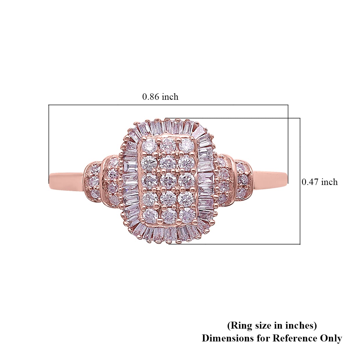 Doorbuster LUXORO 10K Rose Gold Natural Pink Diamond I3 Ring 2.50 Grams 0.50 ctw image number 5