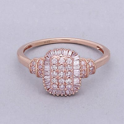 Luxoro 10K Rose Gold Natural Pink Diamond I3 Ring (Size 6.0) 0.50 ctw