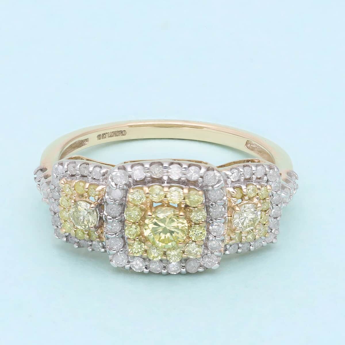 LUXORO 10K Yellow Gold I3 Natural Yellow and White Diamond Ring 3 Grams 1.00 ctw image number 1