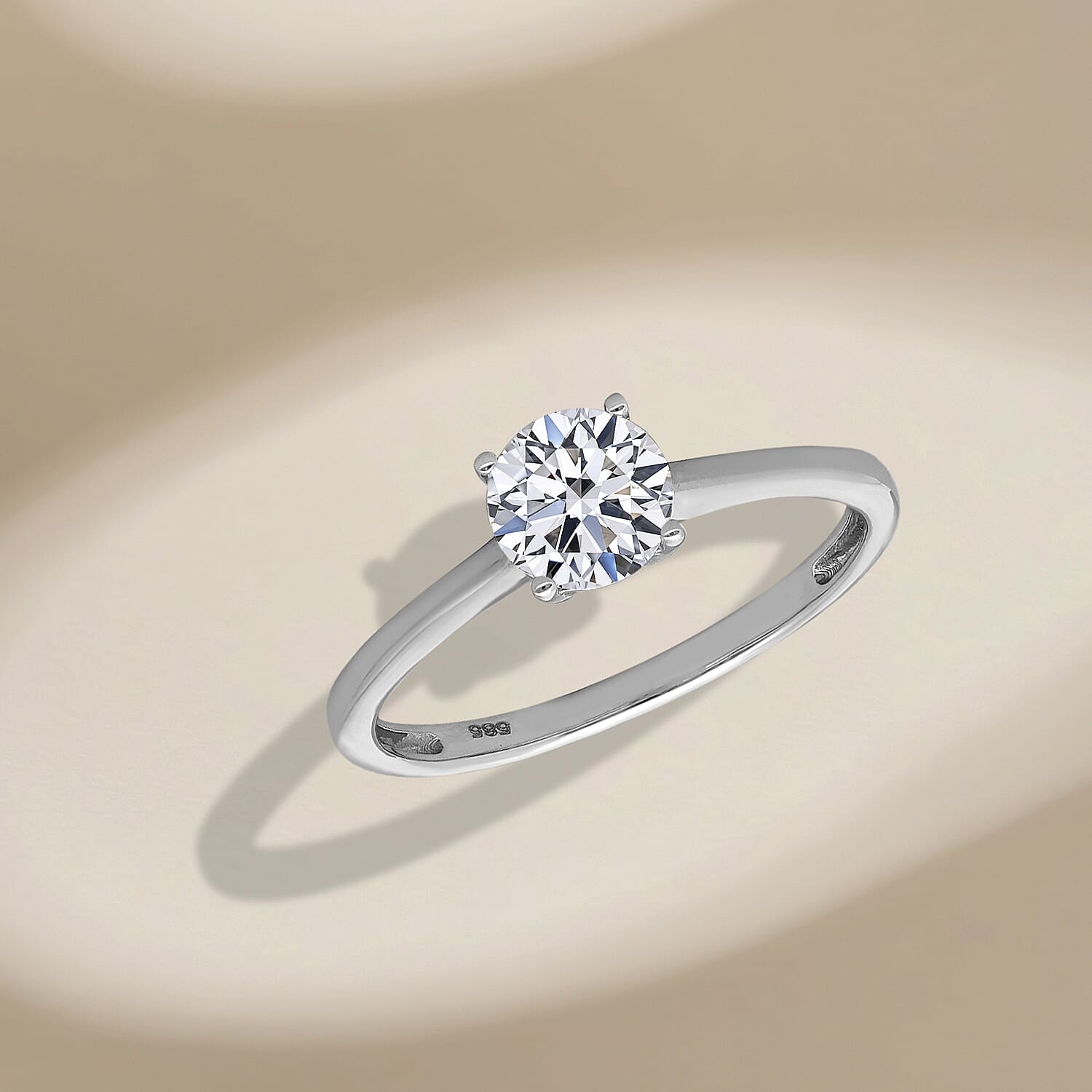 Luxuriant Lab Grown Diamond G-H SI 1.00 ctw Solitaire Ring in 14K White Gold (Size 10.0)