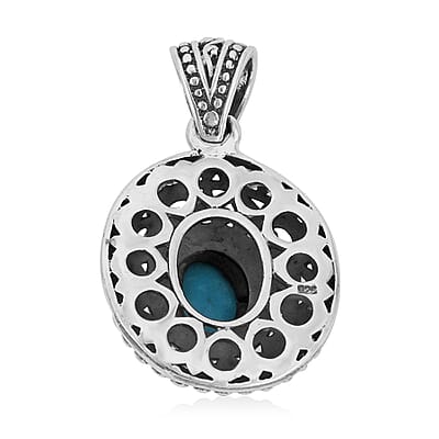 Bali Legacy Sleeping Beauty Turquoise Pendant in Sterling Silver 2.25 ctw