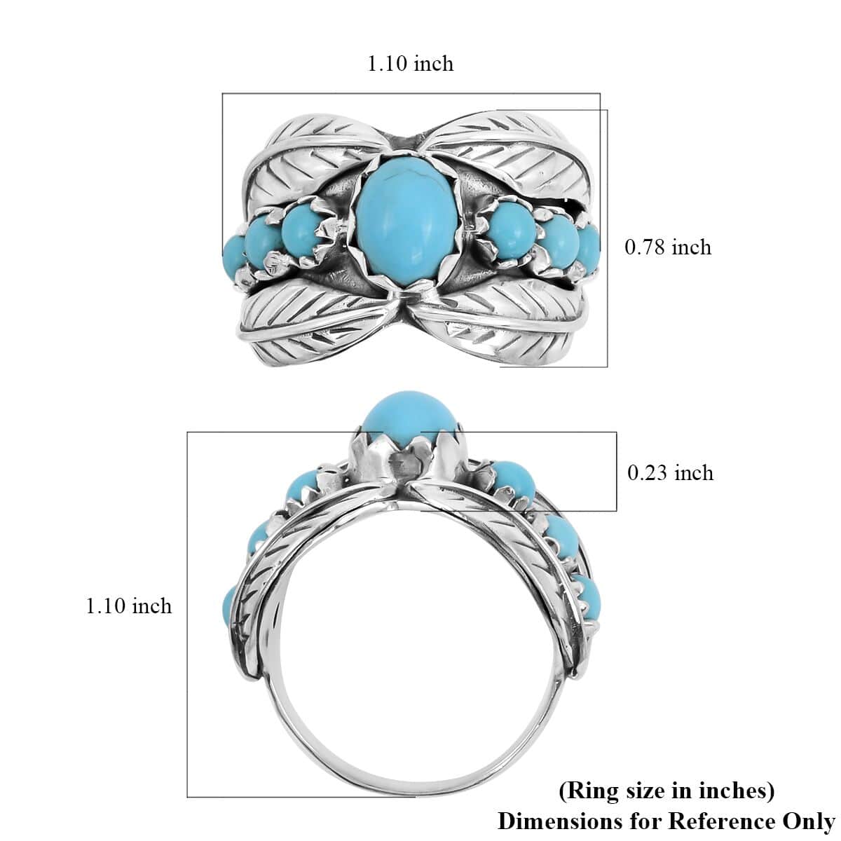BALI LEGACY American Natural Sleeping Beauty Turquoise Ring in Sterling Silver 10 Grams 3.00 ctw image number 5