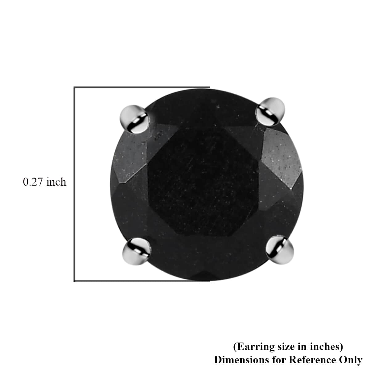 Australian Black Tourmaline Solitaire Stud Earrings in Platinum Over Sterling Silver 2.75 ctw image number 4