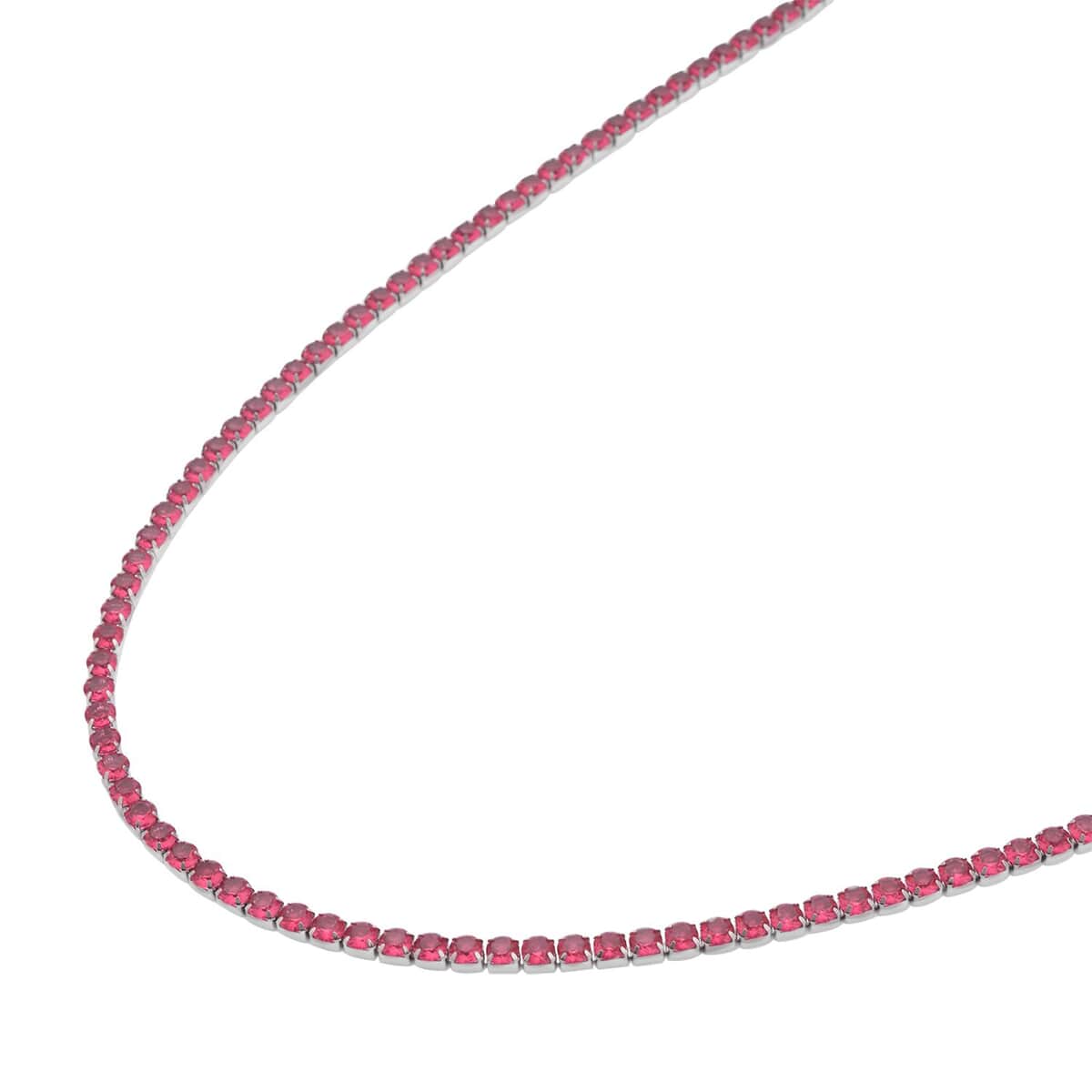 Simulated Fuchsia Diamond Multi-Wear Butterfly Slider Bolo Tennis Necklace (15-33 Inches) in Stainless Steel 45.00 ctw , Tarnish-Free, Waterproof, Sweat Proof Jewelry image number 2