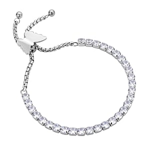 Simulated Diamond Multi-Wear Butterfly Slider Bolo Tennis Bracelet in Stainless Steel (5-9Inches) , Tarnish-Free, Waterproof, Sweat Proof Jewelry