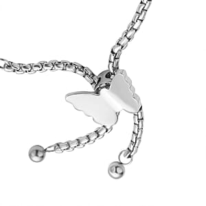 Simulated Blue Diamond Multi-Wear Butterfly Slider Bolo Tennis Bracelet in Stainless Steel (5-9Inches) , Tarnish-Free, Waterproof, Sweat Proof Jewelry