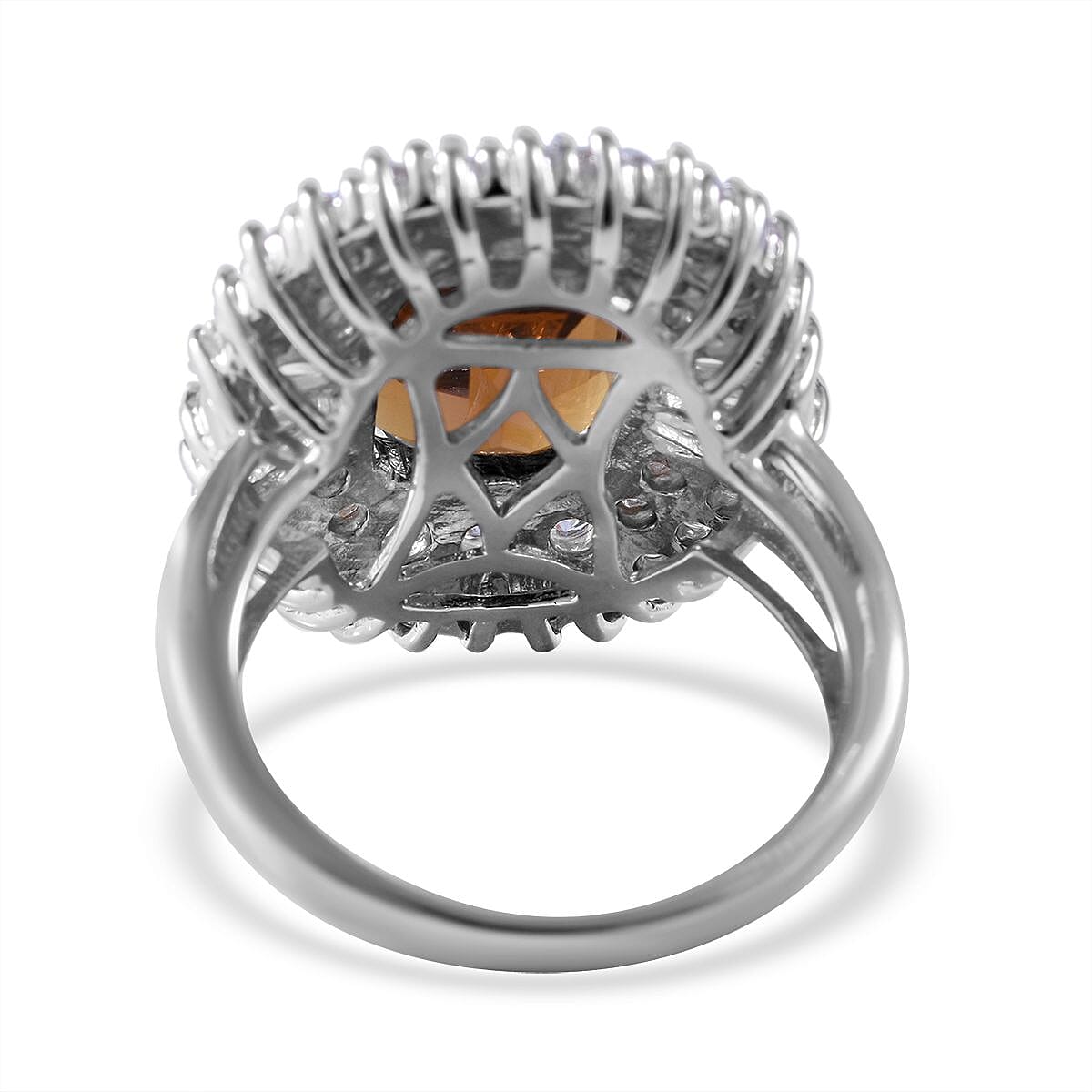 Santa Ana Madeira Citrine and Moissanite Ring in Platinum Over Sterling Silver 7 Grams 8.60 ctw image number 3