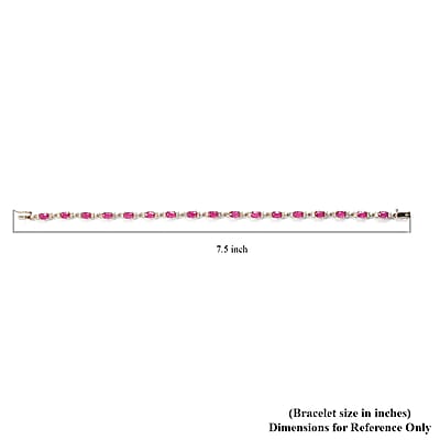 Luxoro 14K Yellow Gold AAA Montepuez Ruby and G-H I3 Diamond Bracelet (7.25 In) 4.20 Grams 5.35 ctw