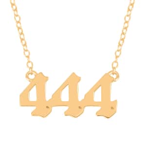 14K Yellow Gold Over Sterling Silver Angel Number 444 Design Necklace 16-18 Inches Jewelry Gift Box