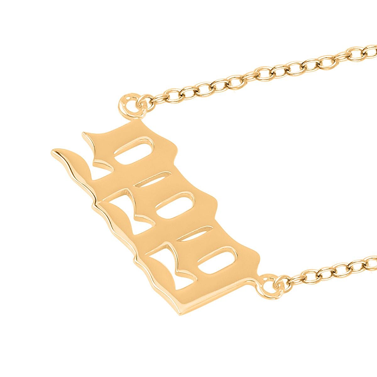 14K Yellow Gold Over Sterling Silver Angel Number 999 Design Necklace 16-18 Inches Jewelry Gift Box image number 3