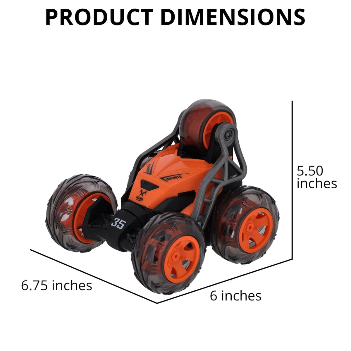 Flipo- Quadzilla , 5-Wheel RC Stunt Car Orange , Remote Control Car Toy , RC Cars , Remote Car image number 5