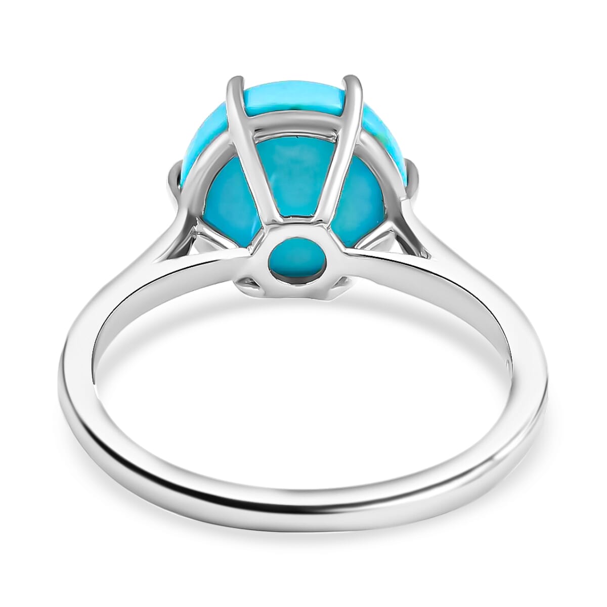 Luxoro AAA Sleeping Beauty Turquoise 3.60 ctw Solitaire Ring in 10K White Gold (Size 8.0)  image number 4