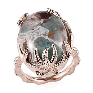 Natural Zimbaprase and Natural Champagne Diamond Ring in Vermeil Rose Gold Over Sterling Silver (Size 9.0) 18.40 ctw