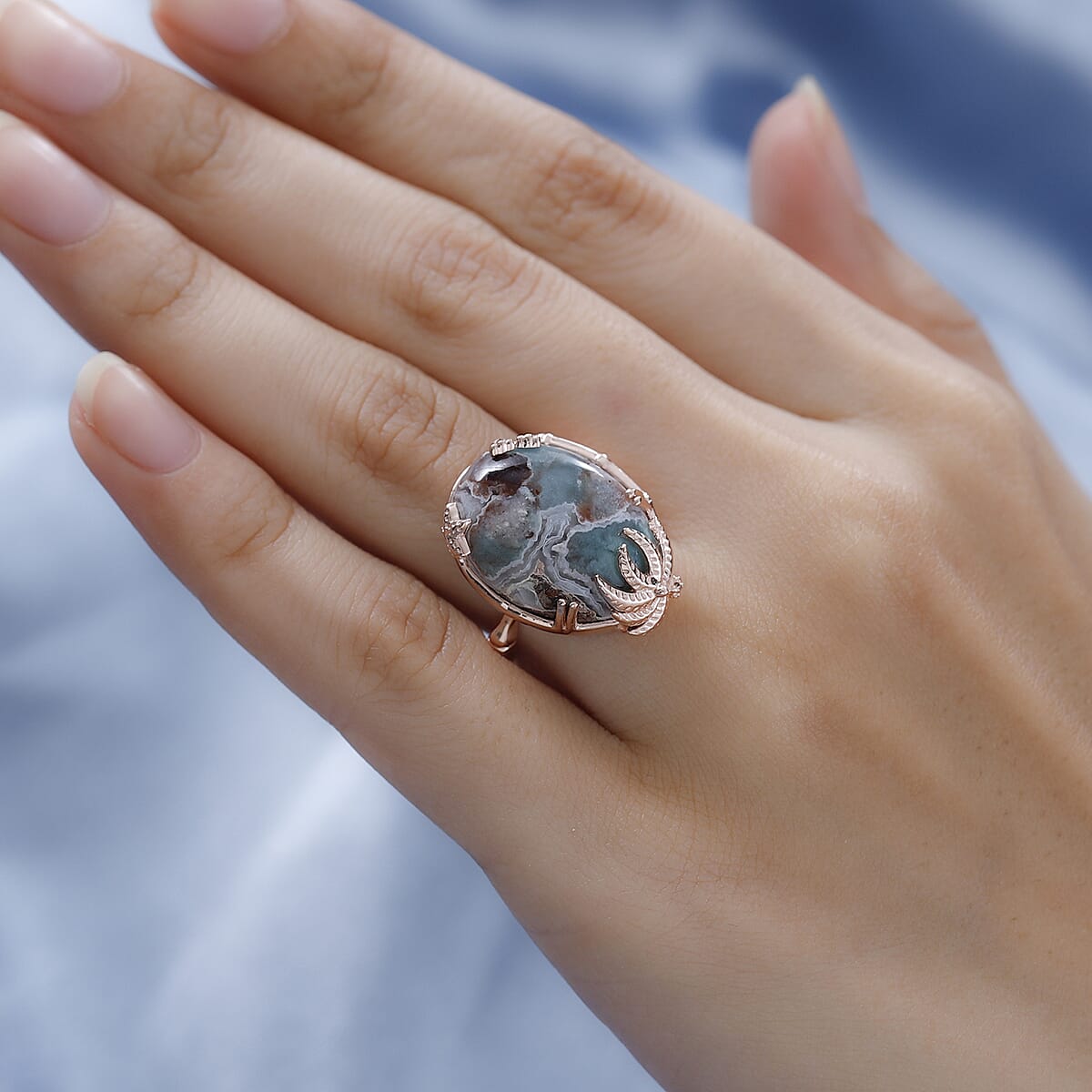 Natural Zimbaprase and Natural Champagne Diamond Ring in Vermeil Rose Gold Over Sterling Silver (Size 9.0) 18.40 ctw image number 2
