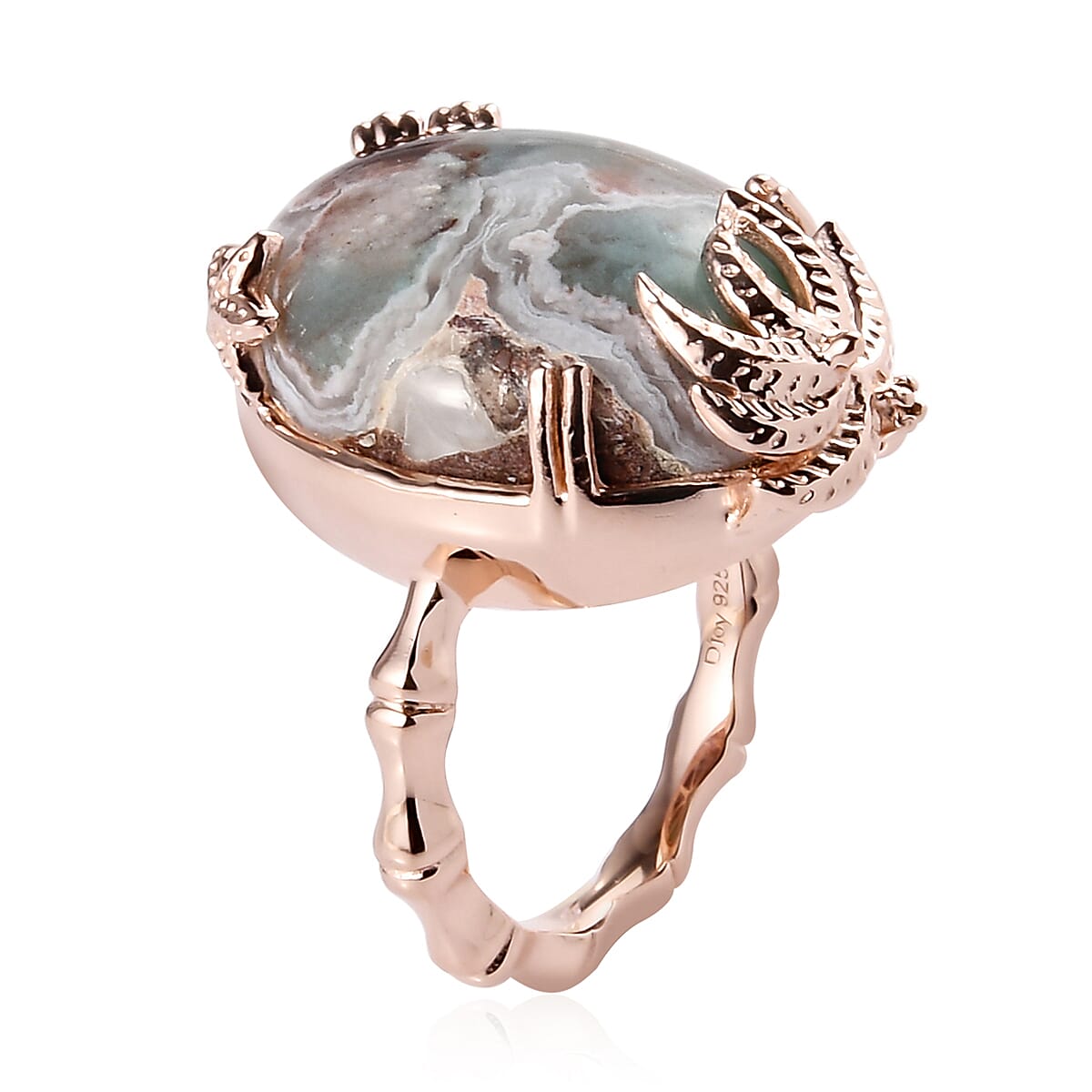 Natural Zimbaprase and Natural Champagne Diamond Ring in Vermeil Rose Gold Over Sterling Silver (Size 9.0) 18.40 ctw image number 3