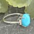 10K White Gold AAA American Natural Sleeping Beauty Turquoise and G-H I2 Diamond Ring 2.73 Grams 4.05 ctw image number 1
