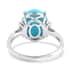 10K White Gold AAA American Natural Sleeping Beauty Turquoise and G-H I2 Diamond Ring 2.73 Grams 4.05 ctw image number 4