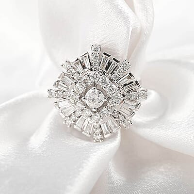 14K White Gold Diamond Ring 8 Grams 2.00 ctw
