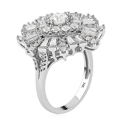 14K White Gold Diamond Ring 8 Grams 2.00 ctw