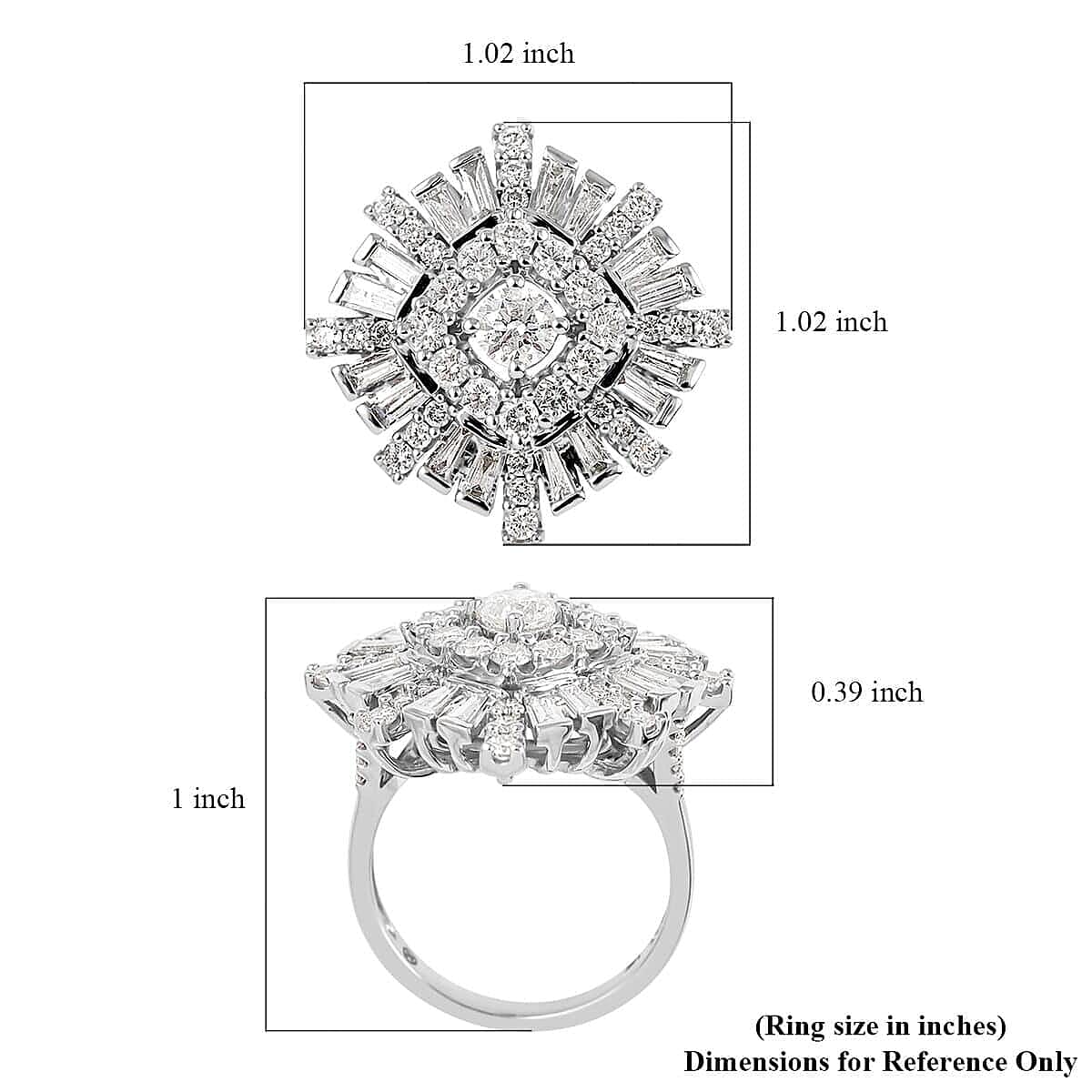 14K White Gold Diamond Ring 8 Grams 2.00 ctw