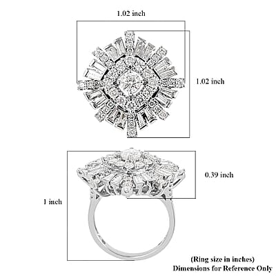 14K White Gold Diamond Ring 8 Grams 2.00 ctw