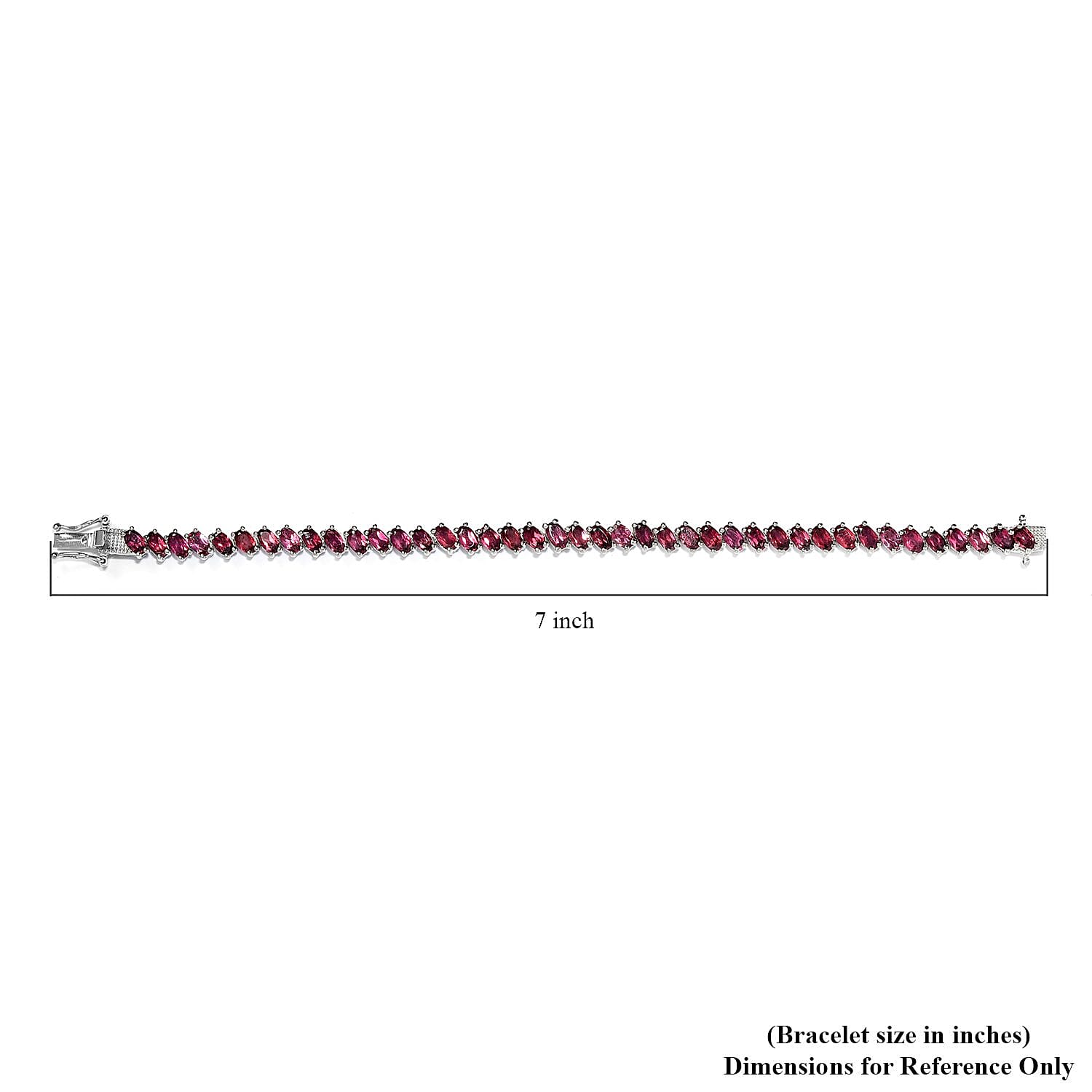 Tanzanian Wine Garnet Tennis Bracelet in Platinum Over Sterling Silver (6.50 In) 10.85 Grams 9.75 ctw