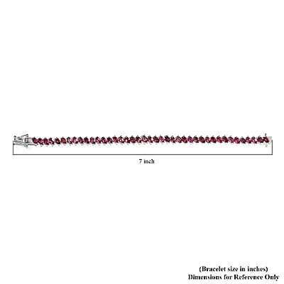 Tanzanian Wine Garnet Tennis Bracelet in Platinum Over Sterling Silver (6.50 In) 10.85 Grams 9.75 ctw