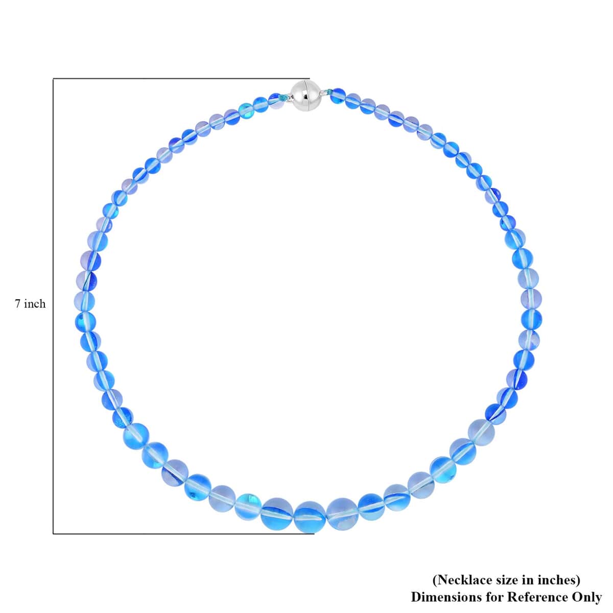Blue Magic Color Glass Beaded Necklace 20 Inches in Silvertone image number 4