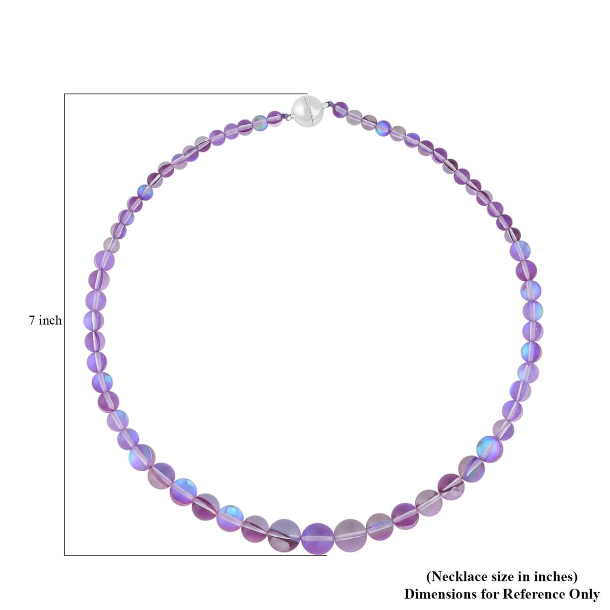 Purple Magic Color Glass Beaded Necklace 20 Inches in Silvertone image number 4