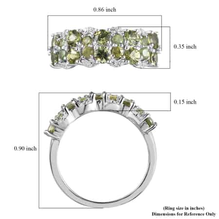 Natural Ambanja Demantoid Garnet and Natural White Zircon Ring in Platinum Over Sterling Silver (Size 10.0) 1.90 ctw image number 5