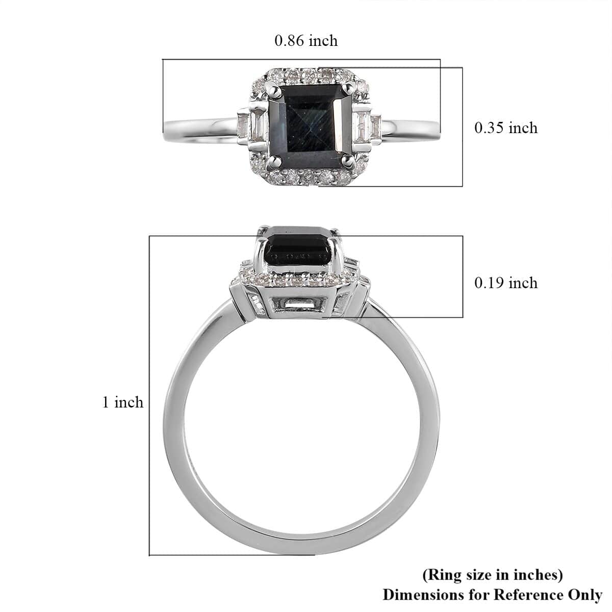LUXORO 14K White Gold AAA Monte Belo Indicolite, Diamond (G-H, I2) Ring (Size 7.0) (2.75 g) 1.35 ctw image number 5