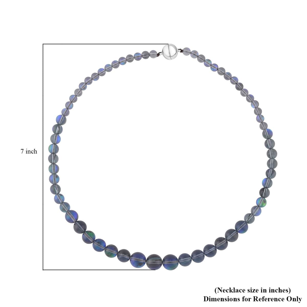 Grey Magic Color Glass Beaded Necklace 20 Inches in Silvertone image number 4