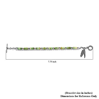 Artisan Crafted Sonoran Gold Turquoise Beaded Toggle Clasp Bracelet in Sterling Silver (7.25 In) 20.25 ctw