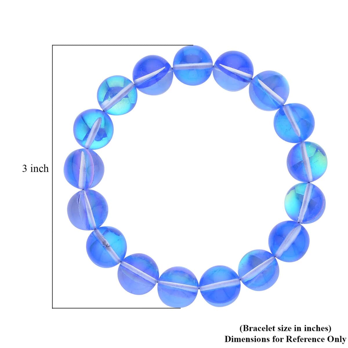 Blue Magic Color Glass Beaded Stretch Bracelet image number 4