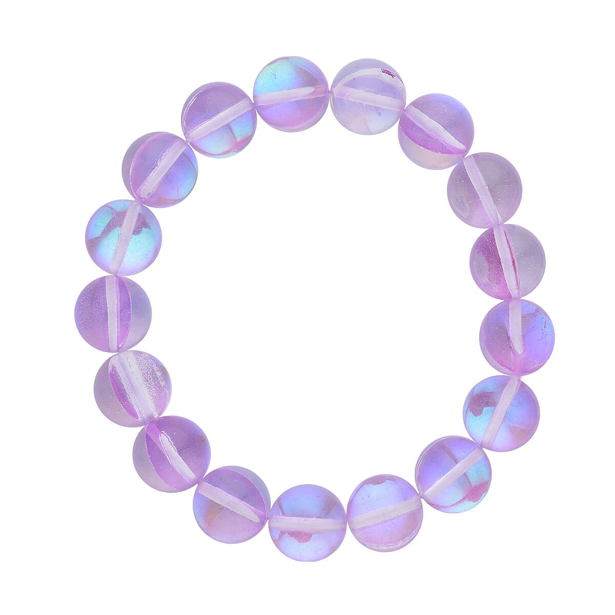 Purple Magic Color Glass Beaded Stretch Bracelet image number 0
