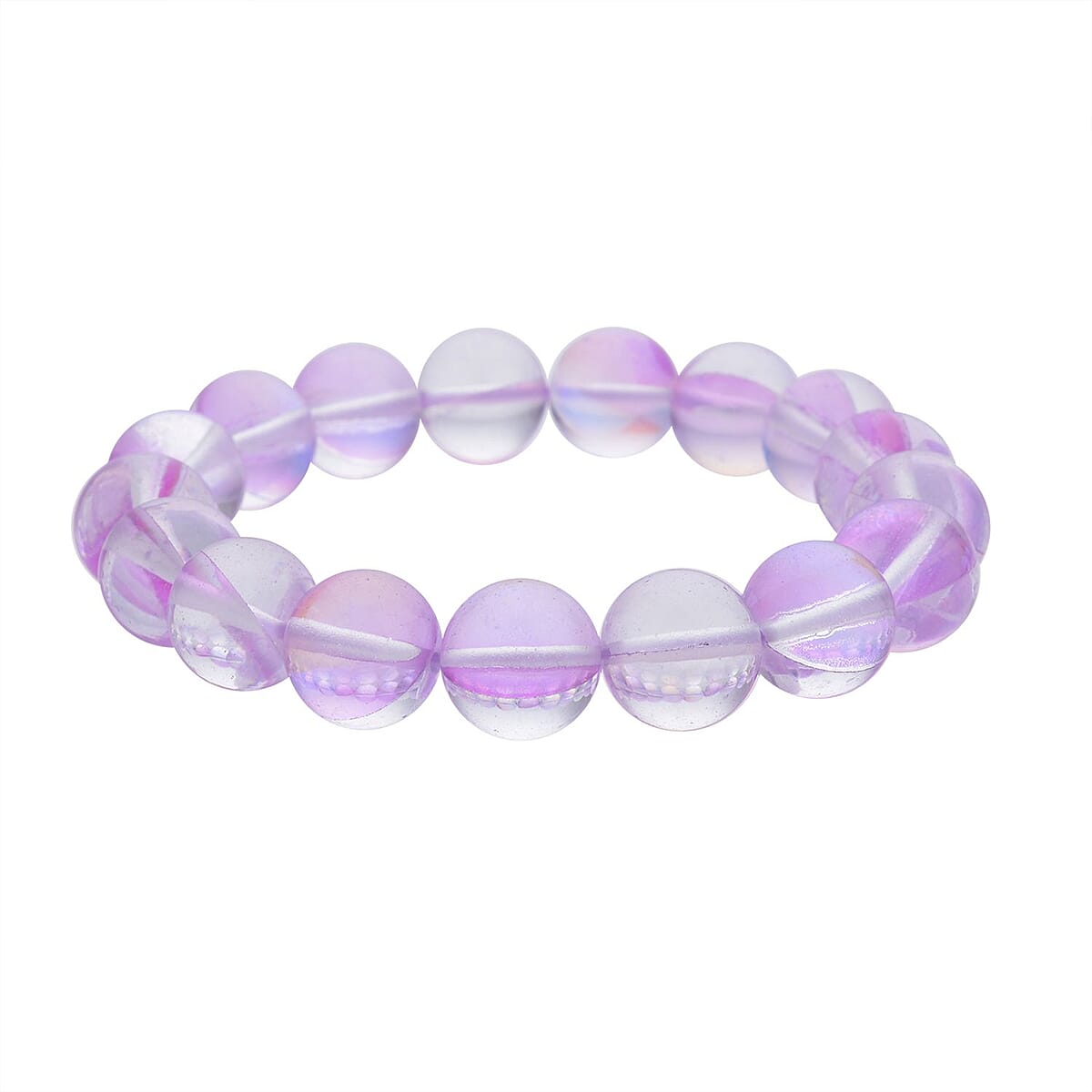 Purple Magic Color Glass Beaded Stretch Bracelet image number 2