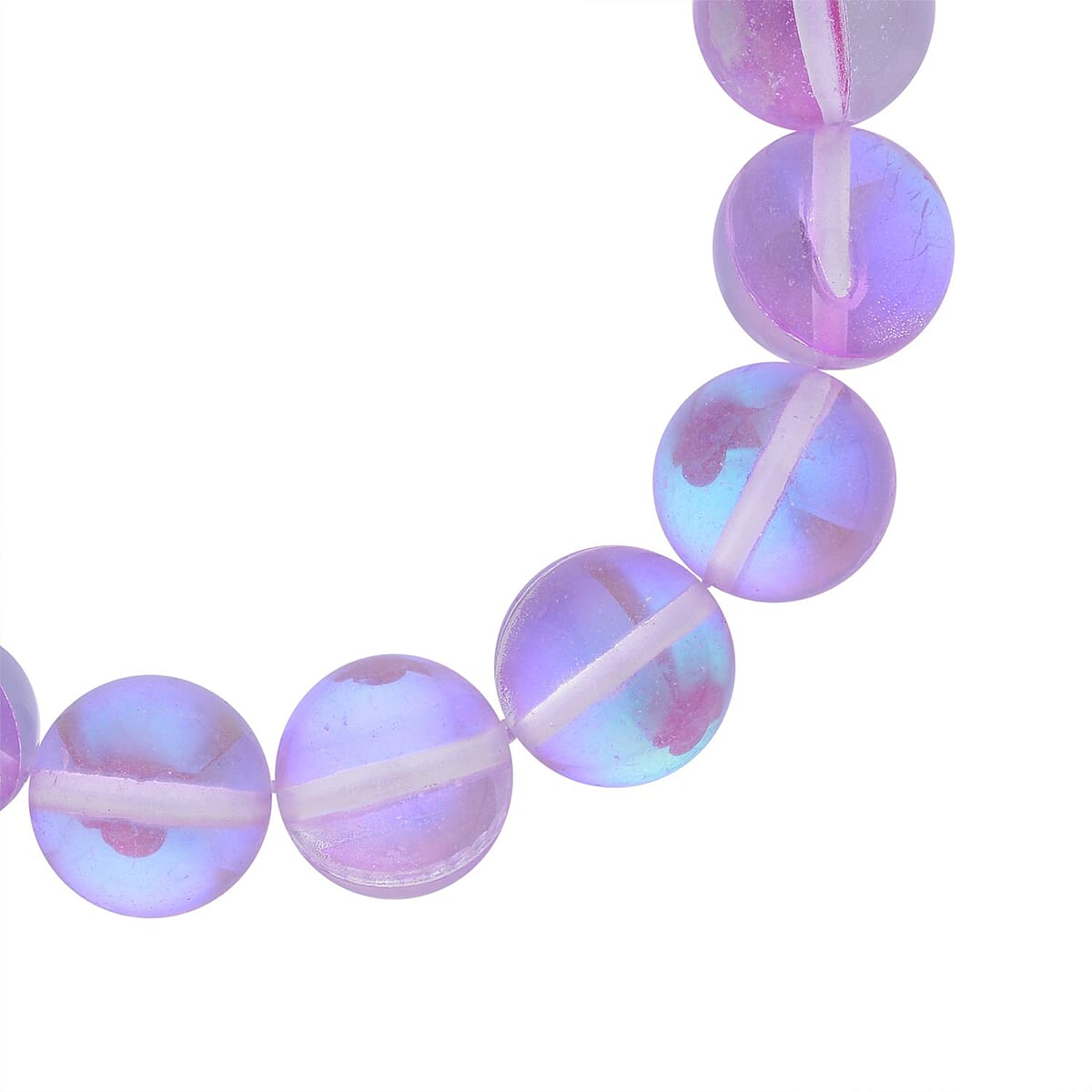 Purple Magic Color Glass Beaded Stretch Bracelet image number 3