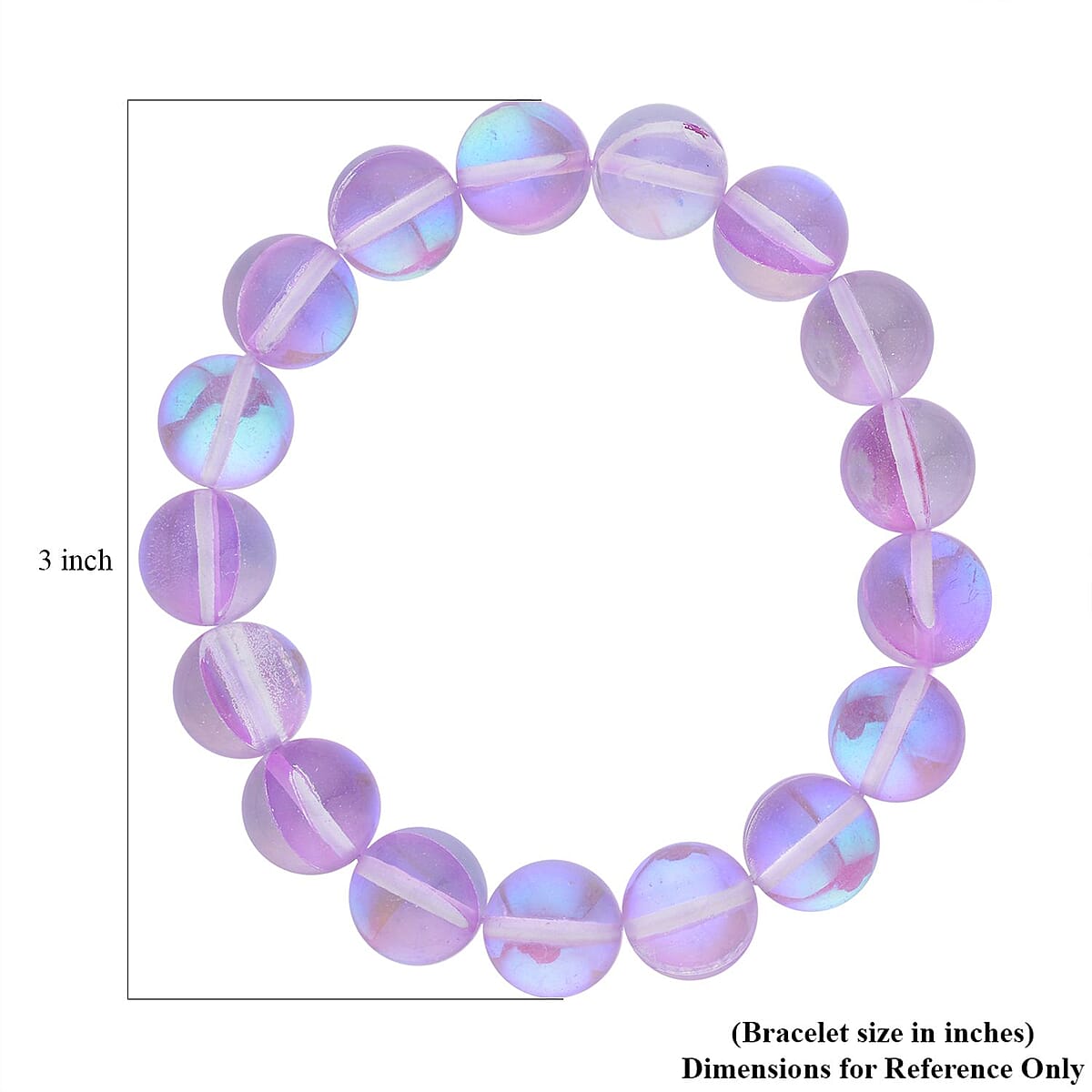 Purple Magic Color Glass Beaded Stretch Bracelet image number 4